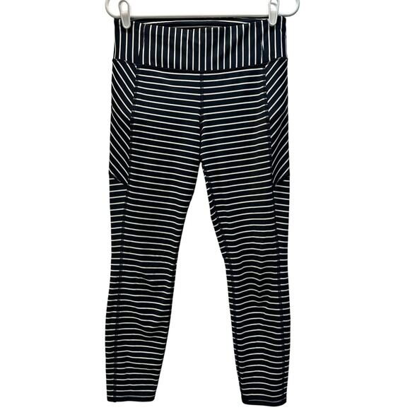 Athleta Stripe Contender 7/8 Tight in Powerlift Blue White Stripe Med - Picture 2 of 14